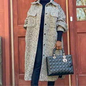 H&M Oversized Long shirt jacket Coat White Black